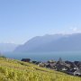 Le Village de Grandvaux à droite, sur la gauche en-dessus le Domaine de Crétaz